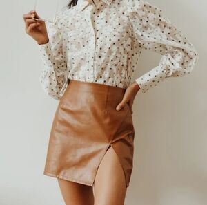 Lulu's Vegan Leather High Waisted Mini Skirt NWT - XS